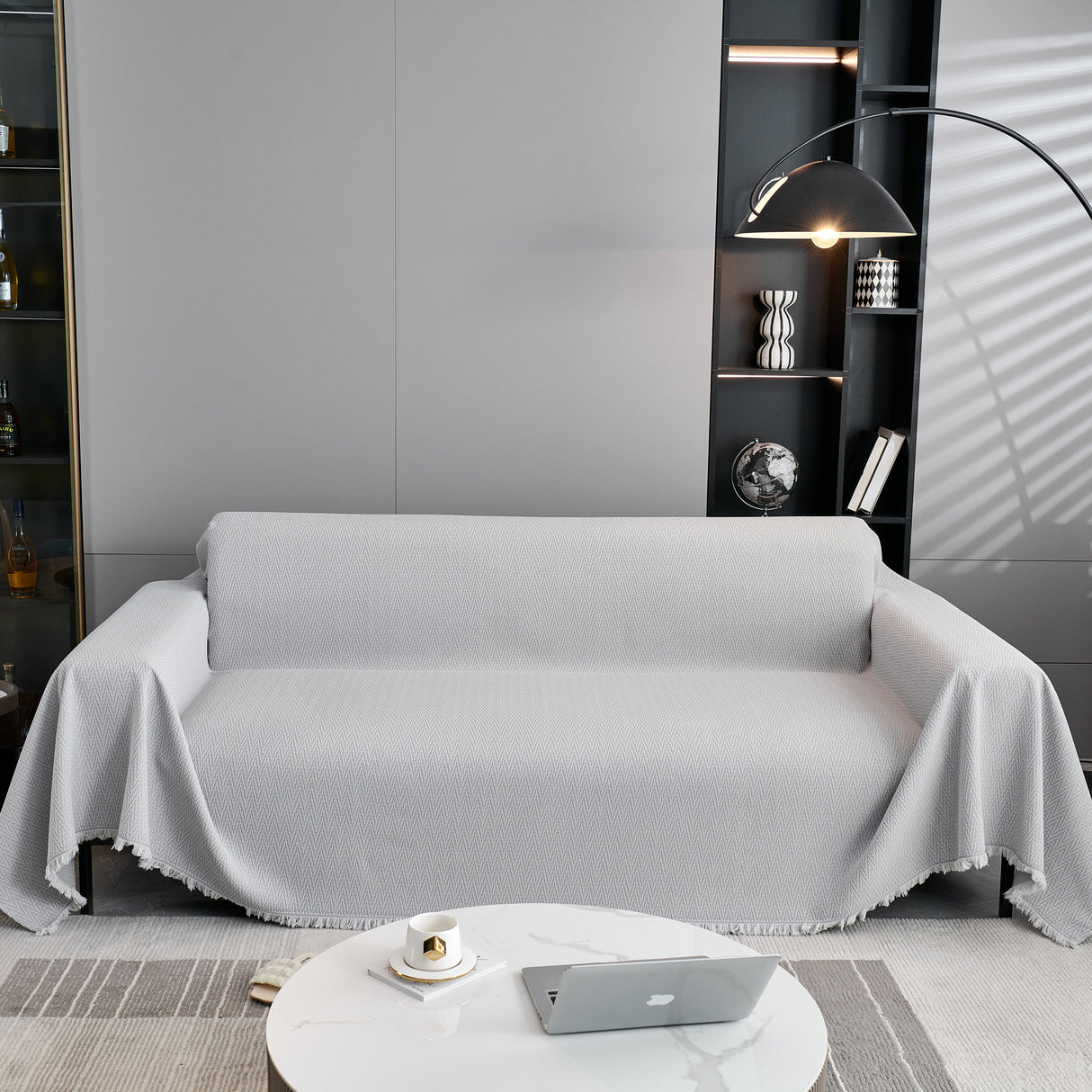 Waterproof Scratch Proof Herringbone Large Throw Blanket for Couch, Chenille Couch Cushion Covers for Pets