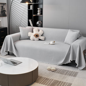 Waterproof Scratch Proof Herringbone Large Throw Blanket for Couch, Chenille Couch Cushion Covers for Pets