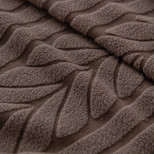 Plush Fleece Sofa Slipcover with 3D Wheat Pattern, Cozy High-Stretch Couch Cover