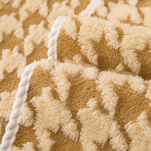 Winter Thickened Sherpa Fleece Houndstooth Sofa Cushion, Non-slip Sofa Cover with Plush