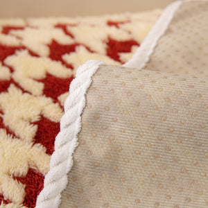 Winter Thickened Sherpa Fleece Houndstooth Sofa Cushion, Non-slip Sofa Cover with Plush