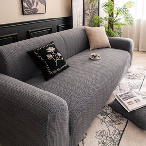 High Stretch Wheat Ear Embossed Textured Couch Slipcover, Water Repellent Sofa Cover