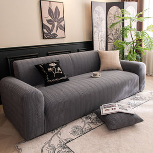 High Stretch Wheat Ear Embossed Textured Couch Slipcover, Water Repellent Sofa Cover