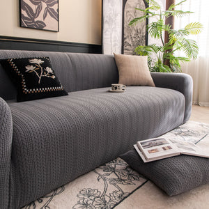 High Stretch Wheat Ear Embossed Textured Couch Slipcover, Water Repellent Sofa Cover