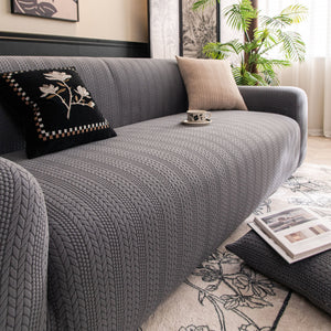 High Stretch Wheat Ear Embossed Textured Couch Slipcover, Water Repellent Sofa Cover