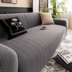 High Stretch Wheat Ear Embossed Textured Couch Slipcover, Water Repellent Sofa Cover