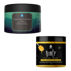 Pursonic Ultimate Skin Detox & Hydration Mask Bundle – Dead Sea Mud Mask & Honey Facial Mask by Pursonic