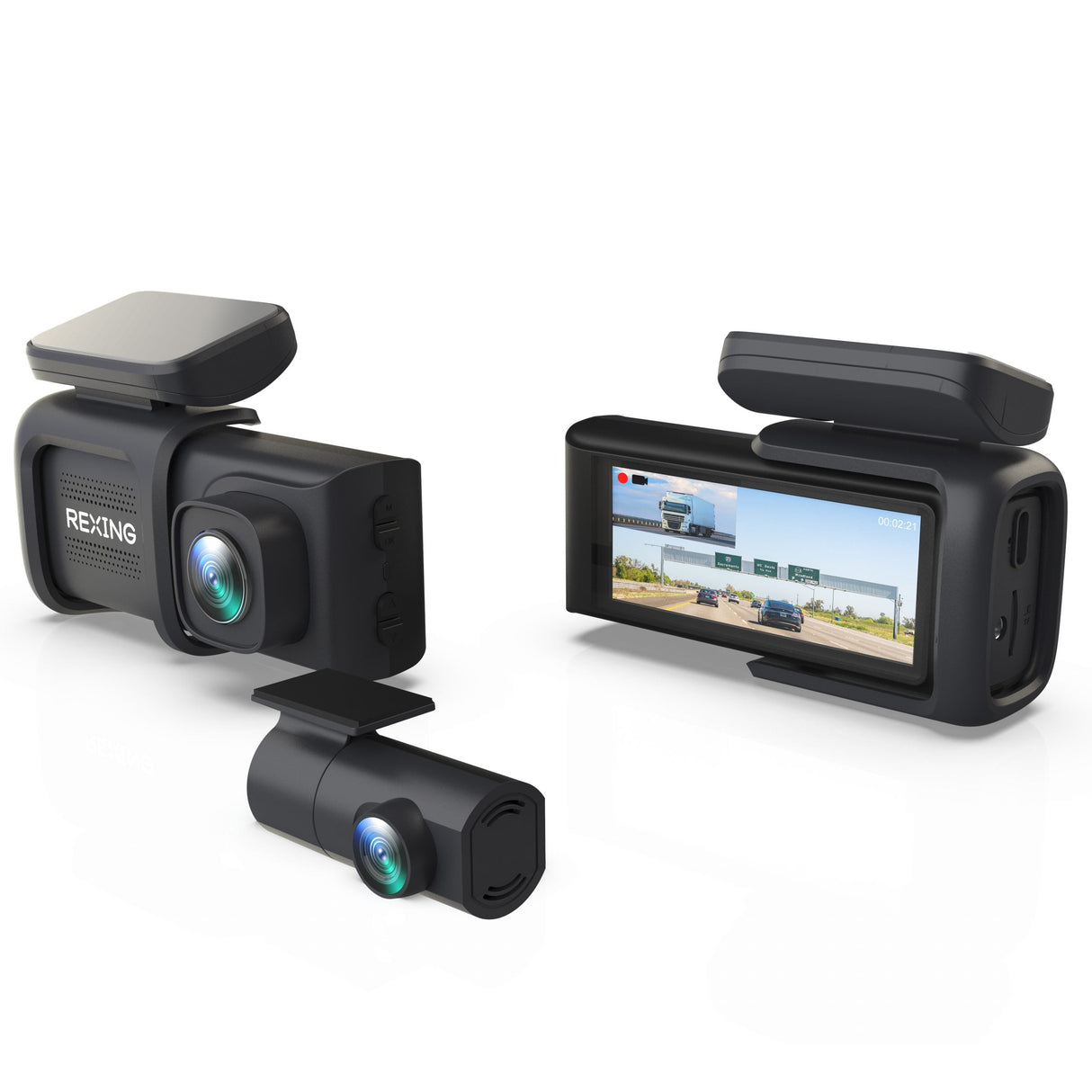 Rexing DT2 Dual Channel 1080p Front and Rear Dash Cam (Open Box)