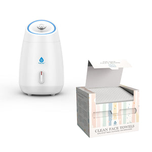 Glow & Go Skincare Essentials Bundle: Nano Facial Steamer + Clean Facial Towels by Pursonic