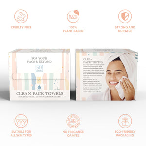 Flawless Skin & Makeup Prep Kit – Brush Set, XL Clean Face Towels & Konjac Sponge