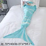 Striped Mermaid Blanket for Office and Living Room