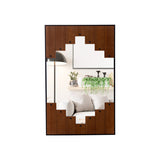 37.5" x 26.5" Decorative Rectangle Wall Mirror with Piano Key-Shaped Frame-Black