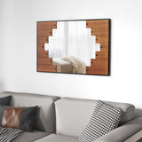 37.5" x 26.5" Decorative Rectangle Wall Mirror with Piano Key-Shaped Frame-Black