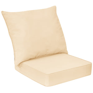 Deep Seat Chair Cushion Pads Set with Rope Belts for Indoor and Outdoor-Beige