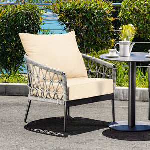 Deep Seat Chair Cushion Pads Set with Rope Belts for Indoor and Outdoor-Turquoise