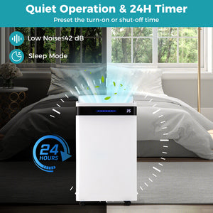 4500 Sq. Ft 57 Pint Dehumidifier for Home and Basement-White