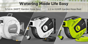Retractable Garden Hose Reel 40/100/110/130FT Auto Rewind Wall Mounted Hose