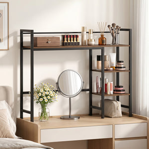 Desktop Bookshelf 38.5" W with Storage Display Rack for Home Office-Rustic Brown