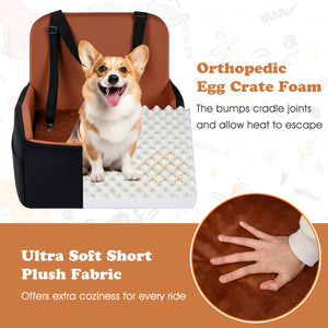 Detachable Dog Booster Car Seat Fits Front and Back Seat
