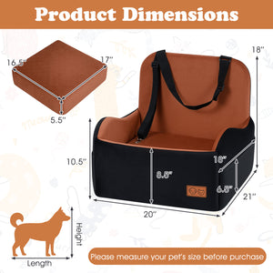 Detachable Dog Booster Car Seat Fits Front and Back Seat