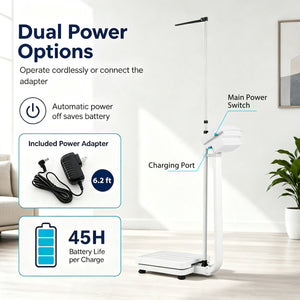 Digital Height and Weight Scale with Height Rod 400 lbs & LED Display