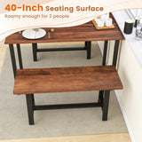 40 Inch Dining Bench 2 Person Entryway Shoe Bench with Metal Frame-40 inches