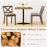 Modern Dining Chair Set of 2 with Solid Beech Wood Legs and Tilt Backrest-Black