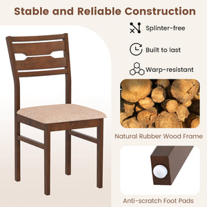 Dining Chair Set of 2/4 with Rubber Wood Frame and Padded Seat-4