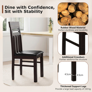 Dining Chairs High Back Dining Room Chairs Set of 2-Brown