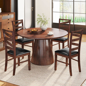 Dining Chairs Set of 2 Kitchen Side Chairs with Rubber Wood Legs-Walnut