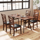 Dining Chairs Set of 2 Kitchen Side Chairs with Rubber Wood Legs-Walnut