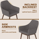 Dining Chairs Set of 2 Upholstered Accent Chairs with Comfy Padded Backrest and Seat-Black