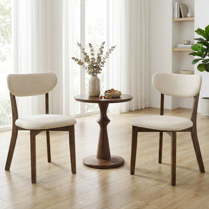 Dining Chairs Set of 4 with Solid Rubber Wood Frame-White