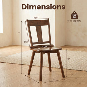 Dining Chairs Set of 4 with Solid Wood Backrest for Kitchen Dining Room-Walnut