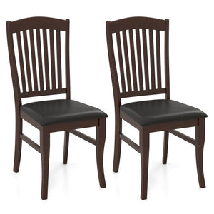 Dining Chairs Set of 2 Kitchen Side Chairs Mid-century Armless Dinette Chairs-Coffee