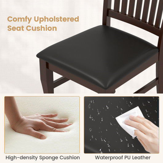 Dining Chairs Set of 2 Kitchen Side Chairs Mid-century Armless Dinette Chairs-Coffee