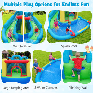 Dinosaur-themed Kids Inflatable Bounce House with 860W Air Blower