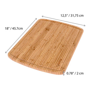 Extra Large Wood Cutting Board 18x12 inch - Butcher Block with Juice Groove, Serving Tray - Wooden Chopping Board for Kitchen