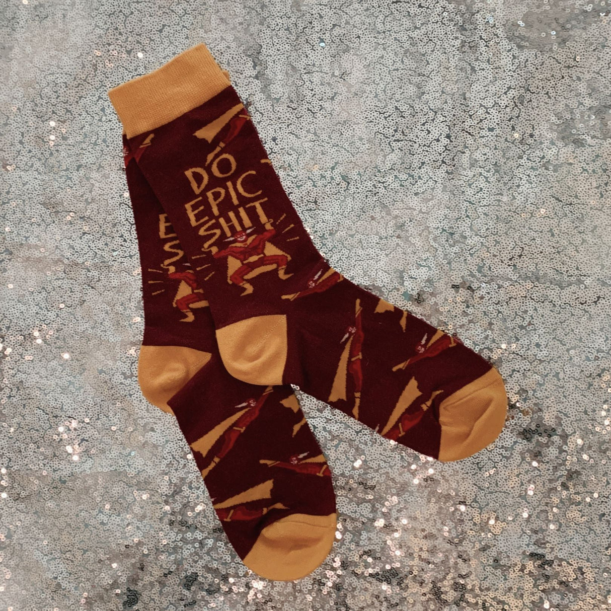 Do Epic Shit Socks | Superhero Illustration Funny Crew Socks