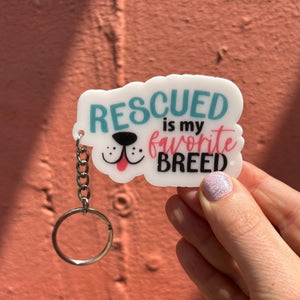 Dog-Themed Acrylic Keychains | 5 Style Options | Rescue Favorite Breed, I Woof You & Puppy Lover