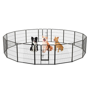 16 Panel 24/32/40 Inches Height Dog Playpen with Lock and Large Door-32 inches