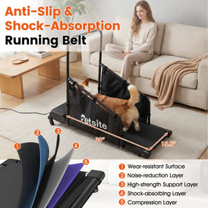 Dog Treadmill with Remote Control and LCD Display for Small Medium Dogs-Black
