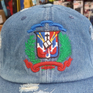 Dominican Republic Embroidered Vintage Dad Hat – Distressed Adjustable Cotton Baseball Cap with Dominican Shield Flag