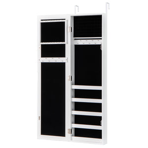 Door and Wall Mounted Armoire Jewelry Cabinet with Full-Length Mirror