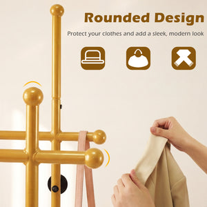 Double Rods Garment Rack for Hanging Clothes-Gold