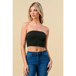 Doubled Layered Back Lace Up Tube Top | Casual Style Sleeveless Cropped Top [Available in Sizes SM-L]