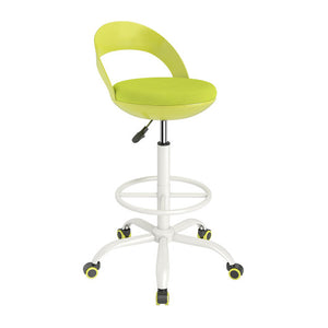 Drafting Stool Rolling Tall Desk Chair with Wheels-Green