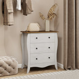 Dresser for Bedroom with 3 Folding Fabric Drawers and Anti-tipping Kit-Gray