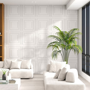 Drop Ceiling Tiles 24" x 24" PVC Ceiling Panels with 3D Decorative Patterns 12-Pack-White