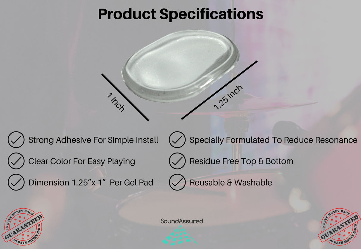 Drum Dampening Gel Pads | Reduce Overtones & Improve Tone